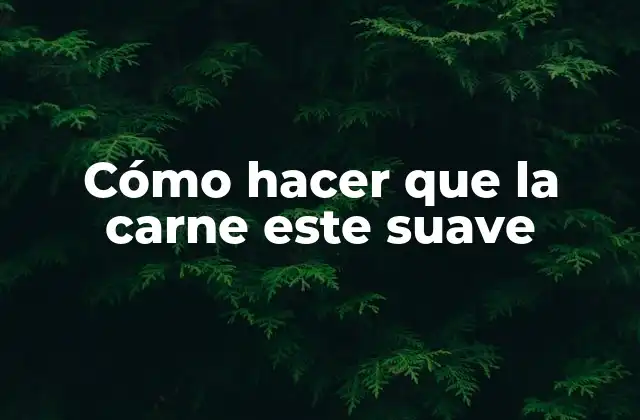 Cómo Hacer que la Carne Este Suave