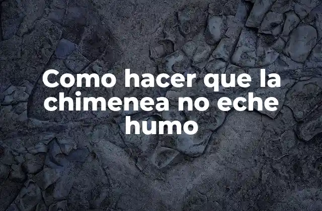 Como Hacer que la Chimenea No Eche Humo
