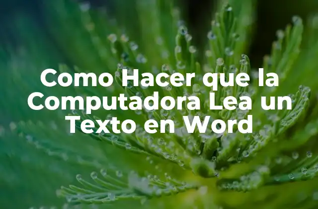 Como Hacer que la Computadora Lea un Texto en Word 2 Como Hacer que la Computadora Lea un Texto en Word