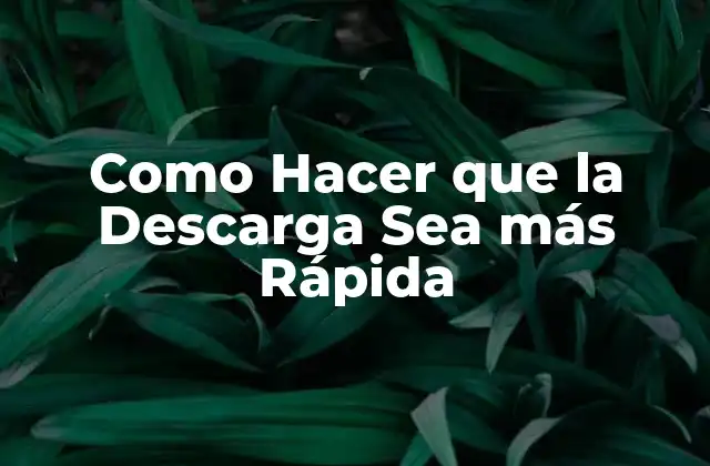 Como Hacer que la Descarga Sea Más Rápida