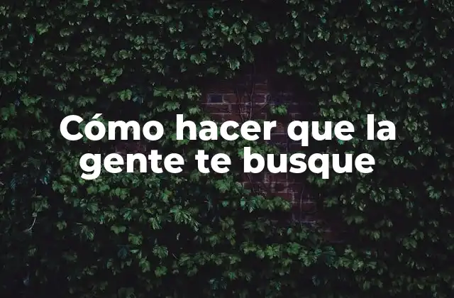 Cómo Hacer que la Gente Te Busque