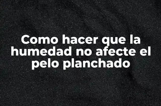 Como hacer que la humedad no afecte el pelo planchado