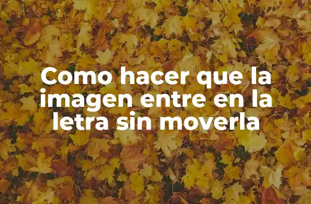 Como Hacer que la Imagen entre en la Letra sin Moverla