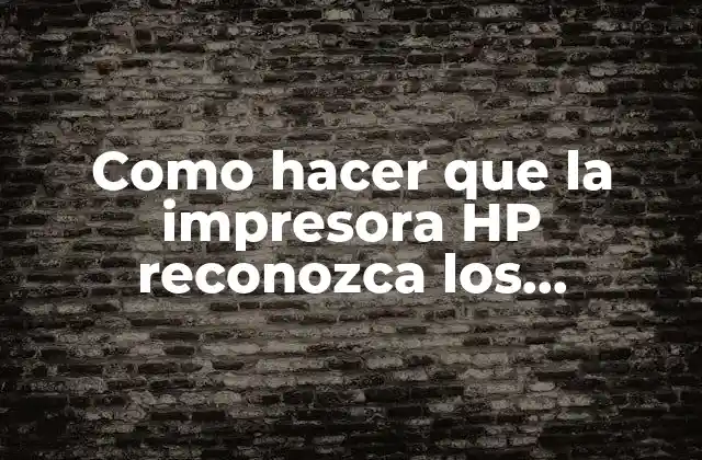 Como Hacer que la Impresora Hp Reconozca los Cartuchos Recargados