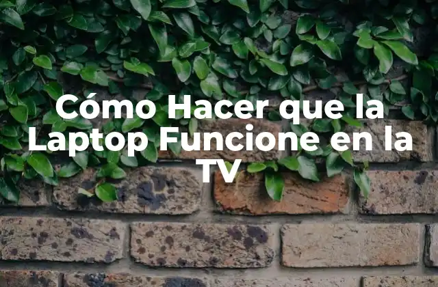 Cómo Hacer que la Laptop Funcione en la Tv