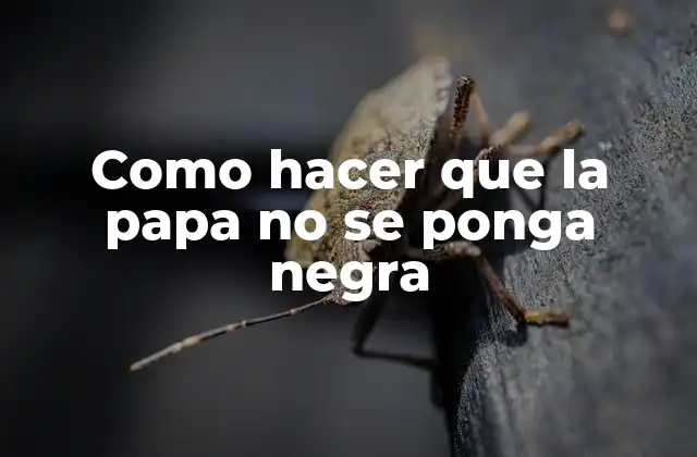 Como Hacer que la Papa No Se Ponga Negra