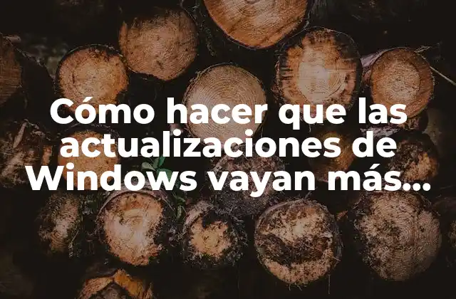 Cómo Hacer que las Actualizaciones de Windows Vayan Más Rápido