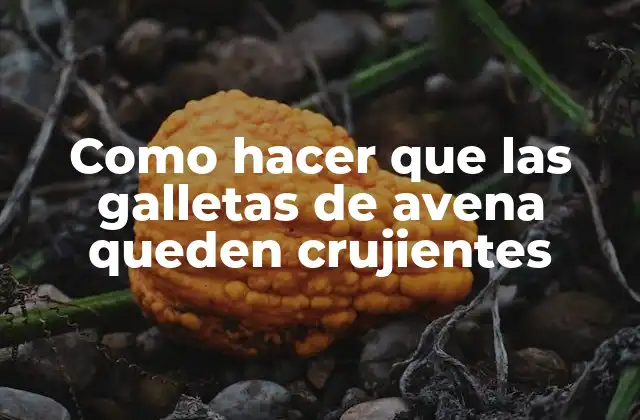 Como Hacer que las Galletas de Avena Queden Crujientes