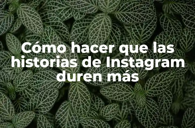 Cómo Hacer que las Historias de Instagram Duren Más