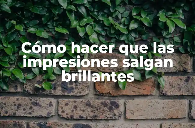 Cómo Hacer que las Impresiones Salgan Brillantes