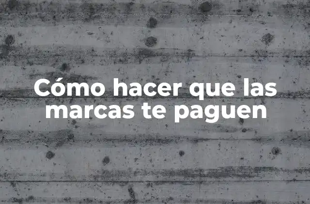 Cómo Hacer que las Marcas Te Paguen