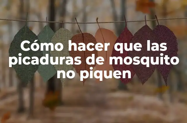 Cómo Hacer que las Picaduras de Mosquito No Piquen