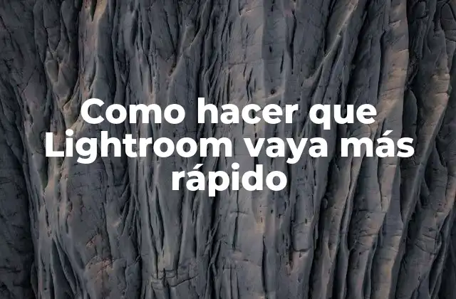 Como Hacer que Lightroom Vaya Más Rápido