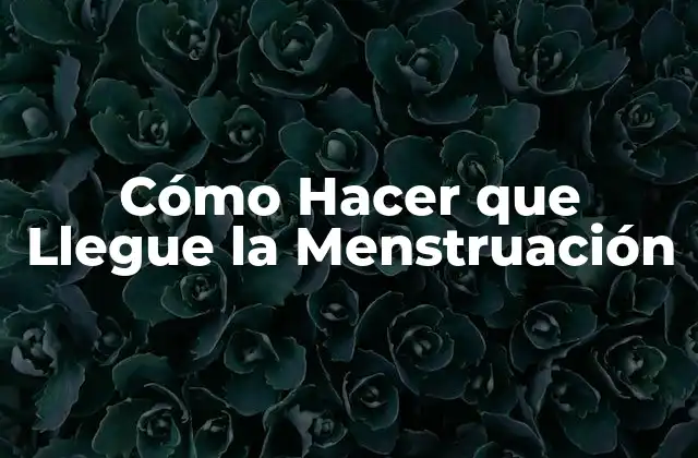 Cómo Hacer que Llegue la Menstruación