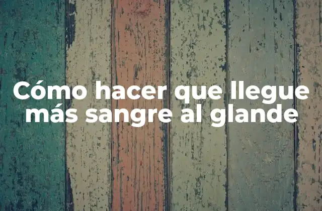 Cómo Hacer que Llegue Más Sangre Al Glande