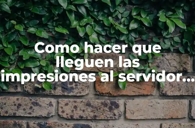 Como Hacer que Lleguen las Impresiones Al Servidor mediante Red