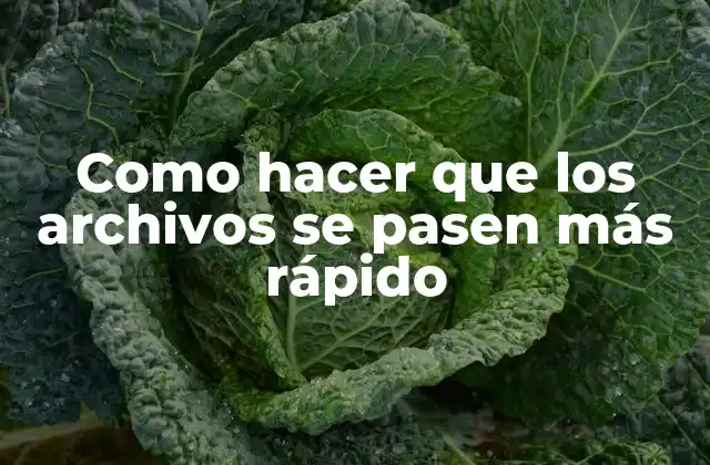 Como Hacer que los Archivos Se Pasen Más Rápido 2 Como hacer que los archivos se pasen más rápido