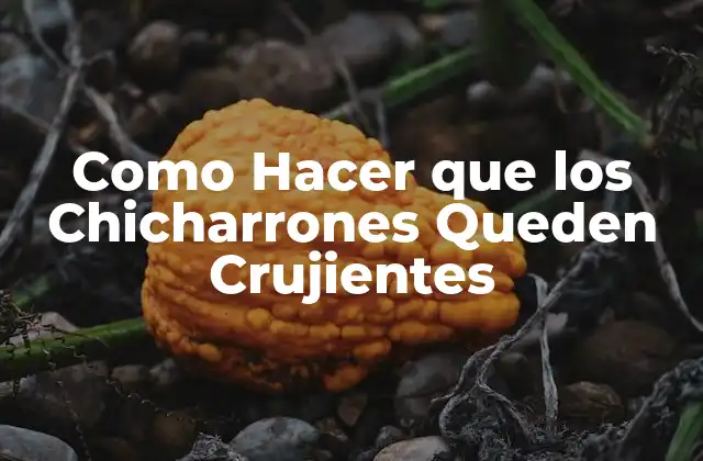 Como Hacer que los Chicharrones Queden Crujientes