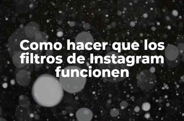 Como Hacer que los Filtros de Instagram Funcionen