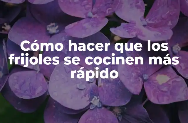 Cómo Hacer que los Frijoles Se Cocinen Más Rápido