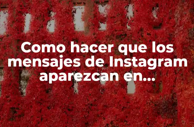 Como Hacer que los Mensajes de Instagram Aparezcan en Messenger