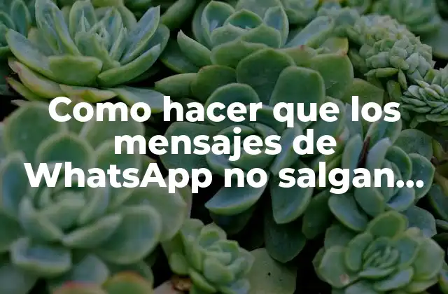 Como Hacer que los Mensajes de Whatsapp No Salgan Leidos