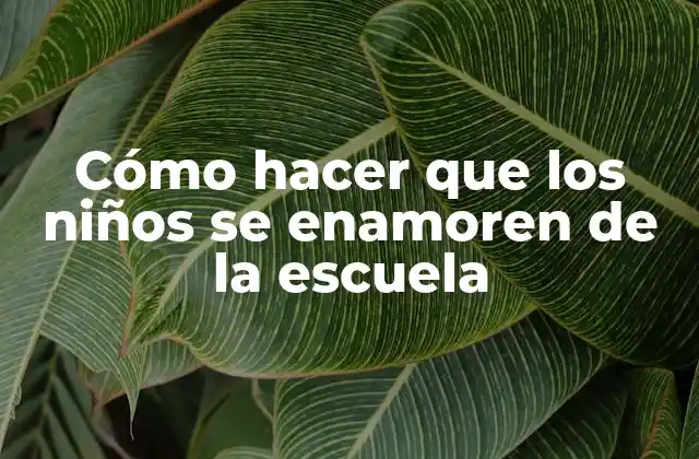 Cómo Hacer que los Niños Se Enamoren de la Escuela