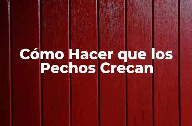 Cómo Hacer que los Pechos Crecan