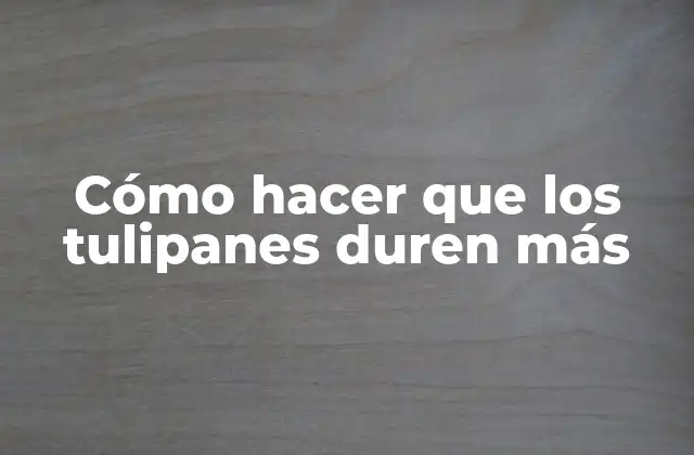 Cómo Hacer que los Tulipanes Duren Más