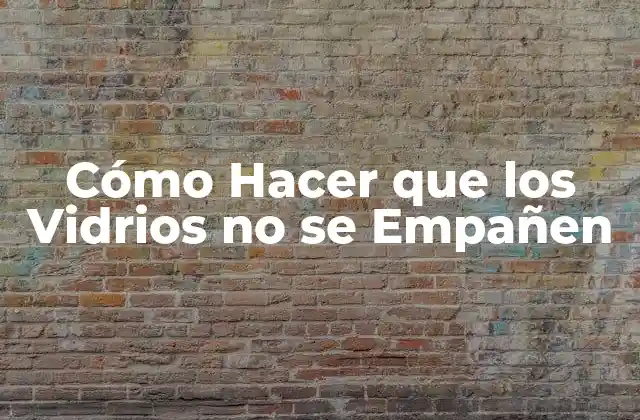 Cómo Hacer que los Vidrios No Se Empañen