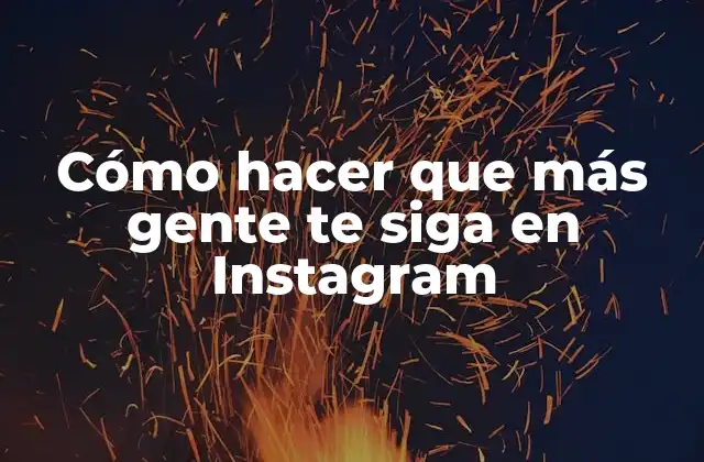 Cómo Hacer que Más Gente Te Siga en Instagram