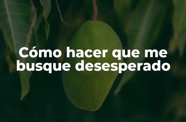 Cómo Hacer que Me Busque Desesperado
