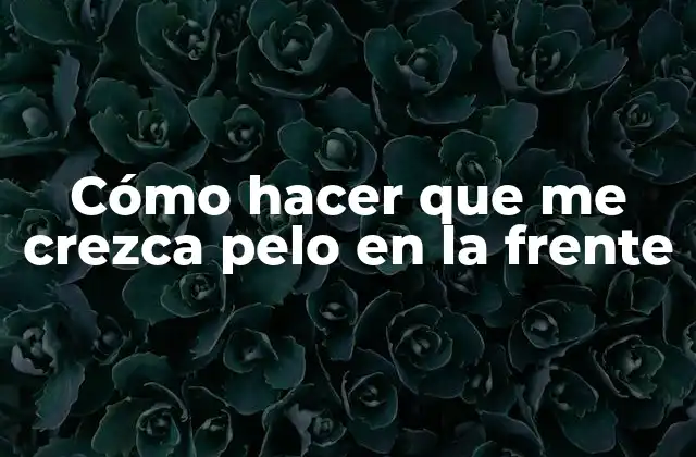 Cómo Hacer que Me Crezca Pelo en la Frente
