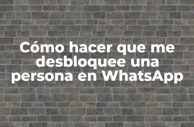 Cómo Hacer que Me Desbloquee una Persona en Whatsapp