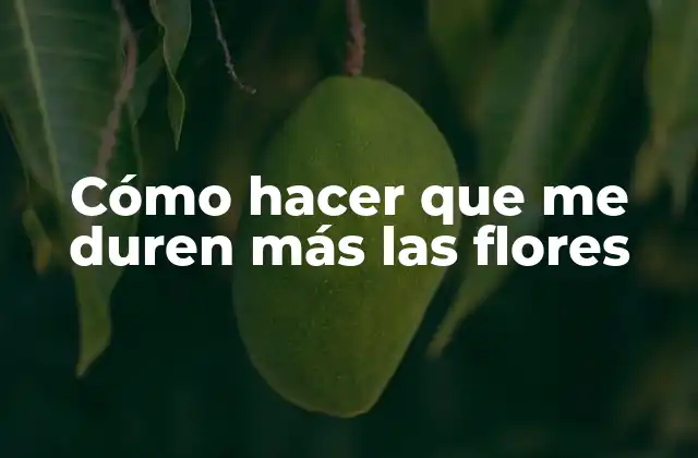 Cómo Hacer que Me Duren Más las Flores