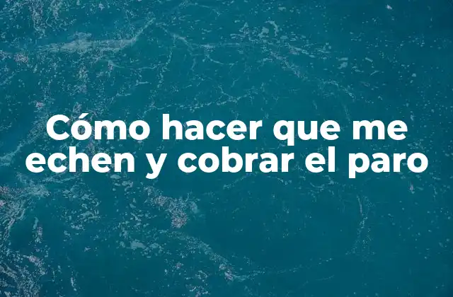 Cómo Hacer que Me Echen y Cobrar el Paro