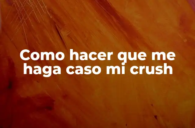 Como Hacer que Me Haga Caso Mi Crush