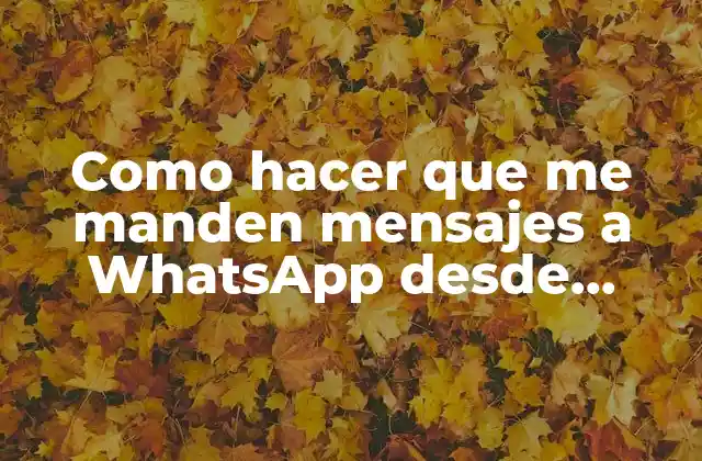 Como Hacer que Me Manden Mensajes a Whatsapp desde Facebook