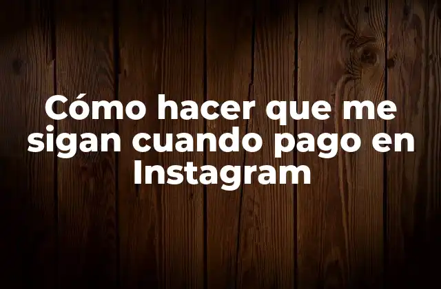 Cómo Hacer que Me Sigan Cuando Pago en Instagram