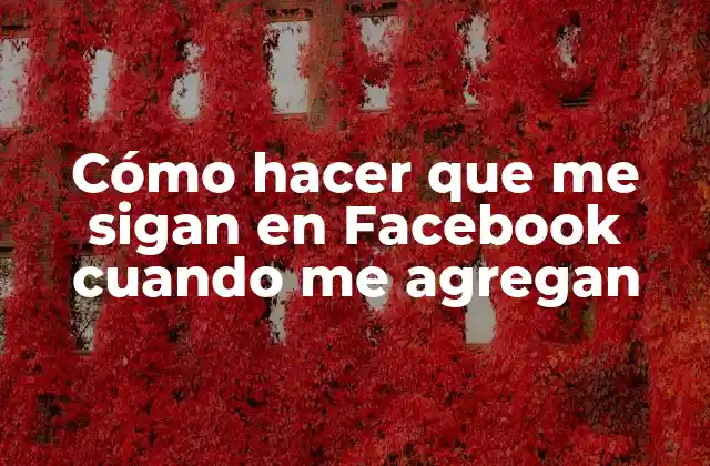 Cómo Hacer que Me Sigan en Facebook Cuando Me Agregan