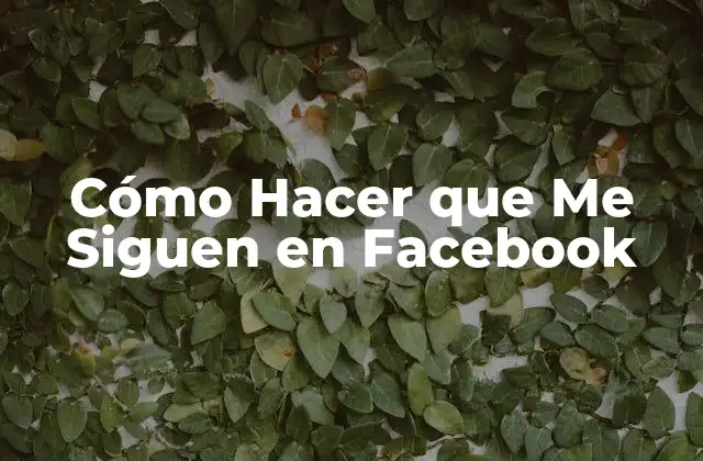Cómo Hacer que Me Siguen en Facebook