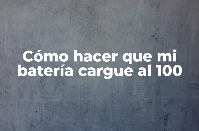 Cómo Hacer que Mi Batería Cargue Al 100