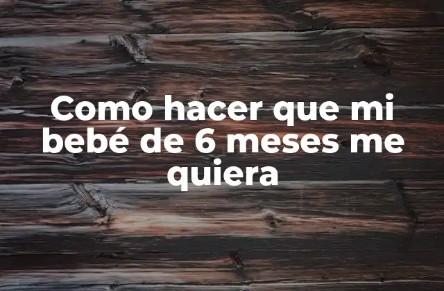 Como Hacer que Mi Bebé de 6 Meses Me Quiera