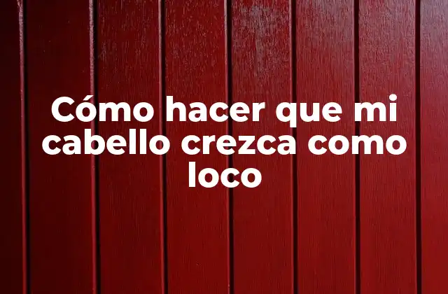 Cómo Hacer que Mi Cabello Crezca como Loco