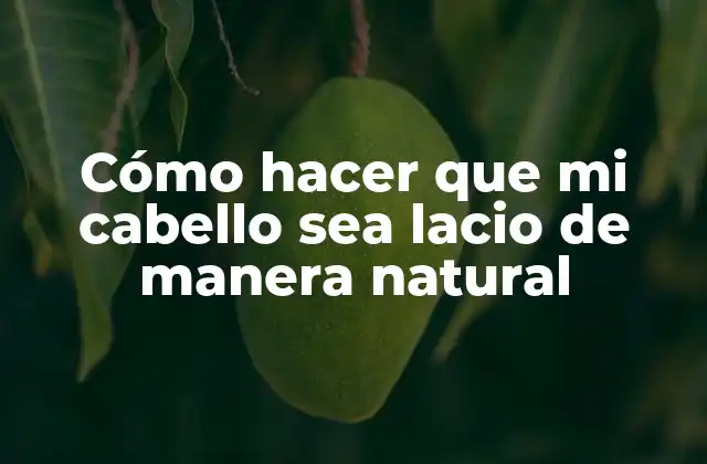 Cómo Hacer que Mi Cabello Sea Lacio de Manera Natural