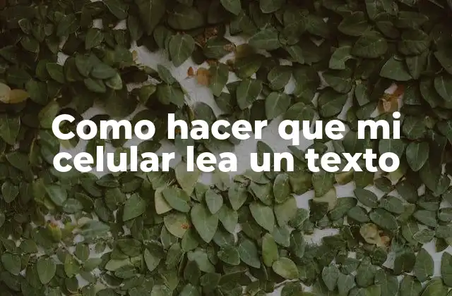 Como Hacer que Mi Celular Lea un Texto