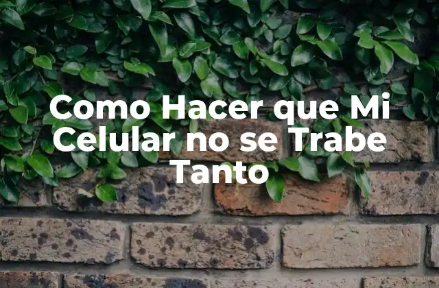 Como Hacer que Mi Celular No Se Trabe Tanto