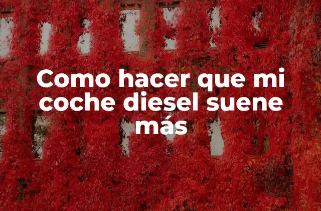Como Hacer que Mi Coche Diesel Suene Más