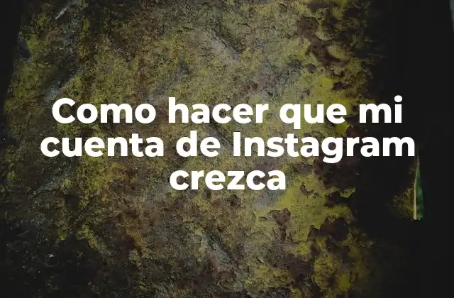 Como Hacer que Mi Cuenta de Instagram Crezca