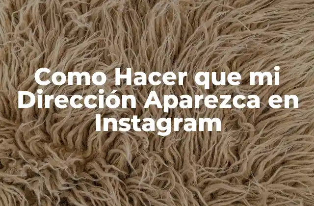 Como Hacer que Mi Dirección Aparezca en Instagram